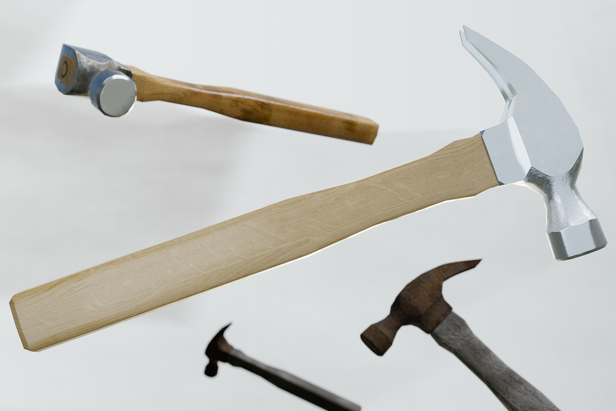 Nail hammer set, an Object 3D Model by mockupzz (Photo 3 of 5)