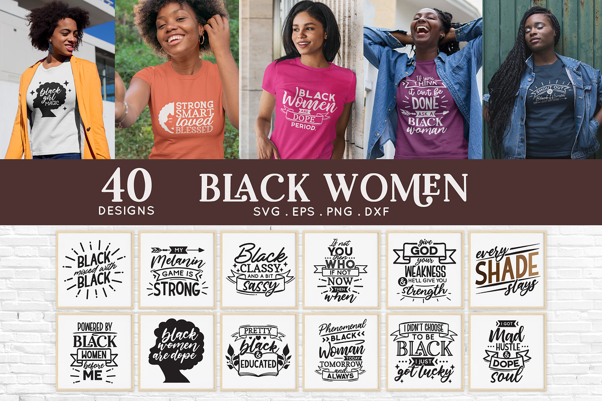 Black Woman svg bundle eps dxf png, an Object Graphic by Peachycottoncandy (Photo 1 of 9)