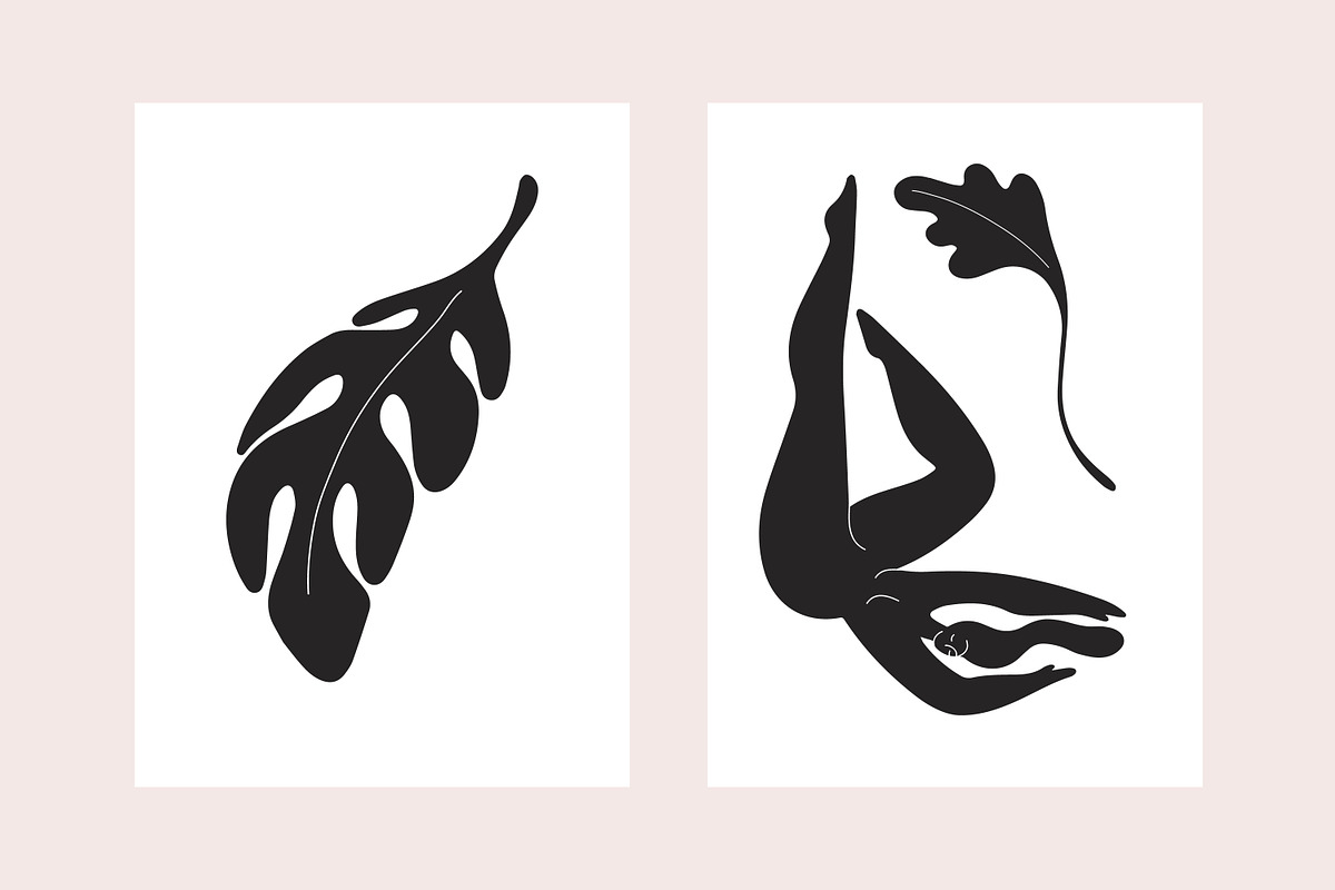 Trendy Matisse-styled posters + set, a Decorative Illustration by PaperTrident (Photo 5 of 11)