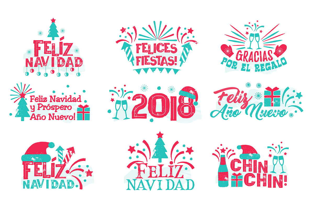 Happy new year spanish set., an Object Graphic by Kseniia Kuznetsova