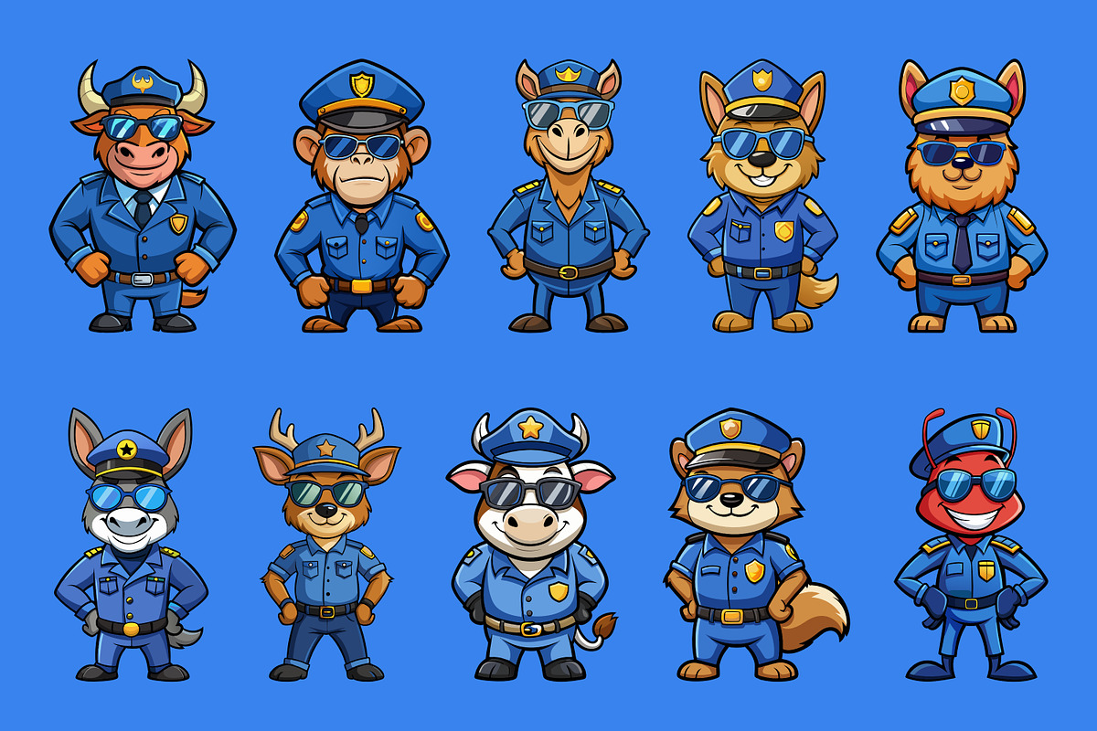 Animal Police Mascot Illustration, an Illustration by Riswan Ratta (Photo 4 of 5)