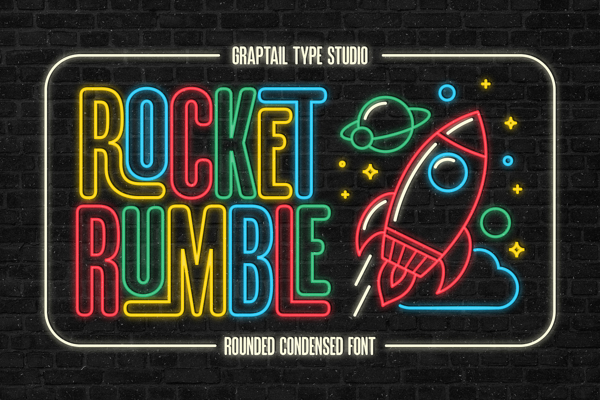 GTS Rocket Rumble | Retro Condensed, a Sans Serif Font by Graptail (Photo 15 of 23)