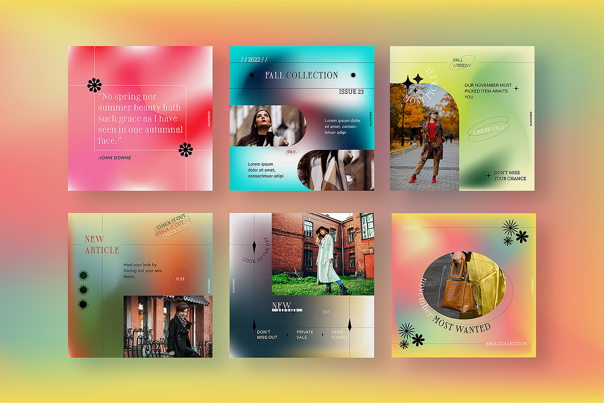 Falling Leaves Instagram Templates, a Social Media Template by maaariabouvier (Photo 2 of 9)
