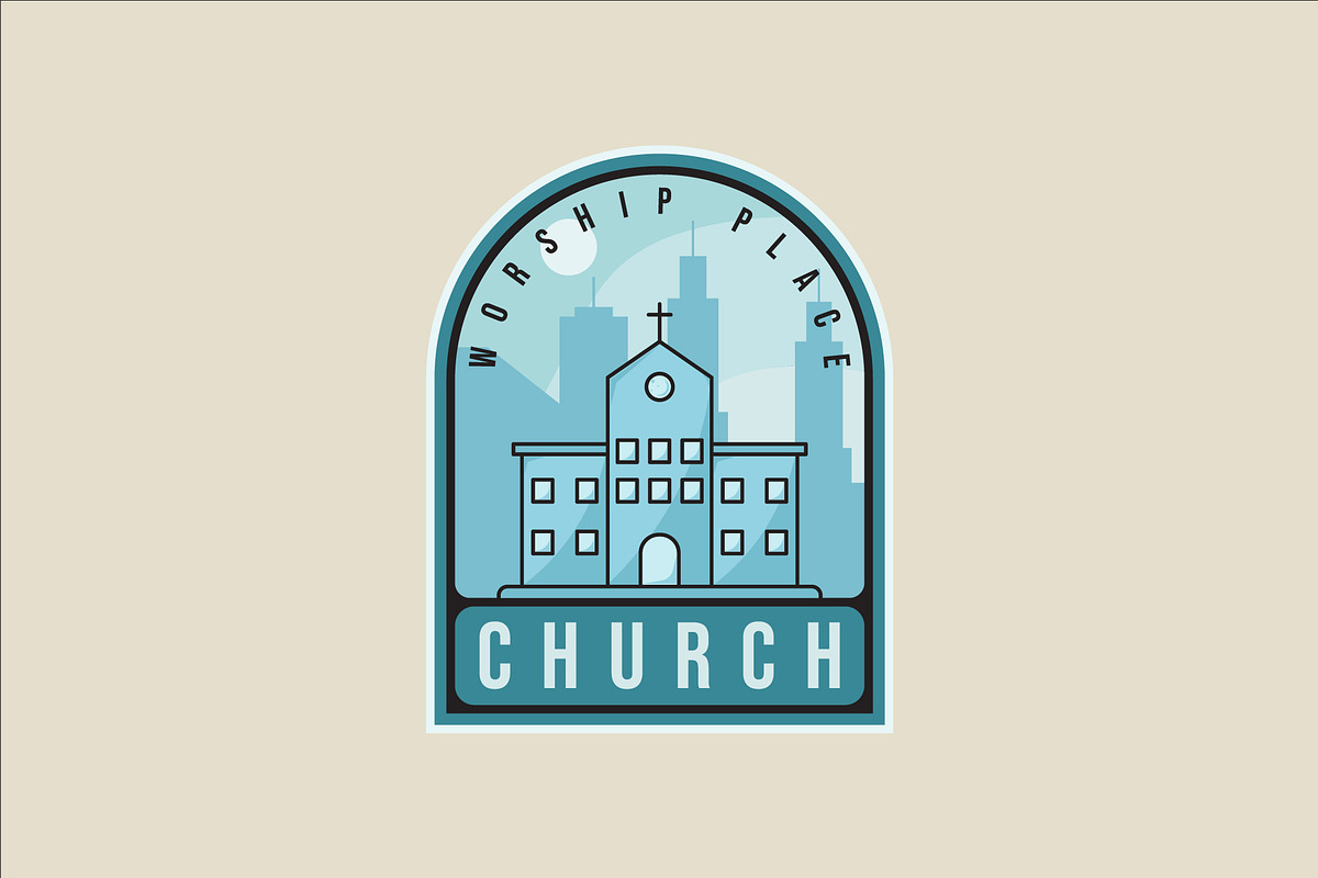 church architecture emblem logo line, a Branding & Logo Template by zyxroun shop