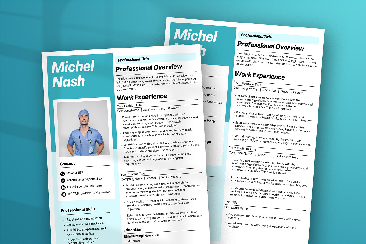 Medical Resume Template, a Print Template by Snapybiz (Photo 8 of 10)