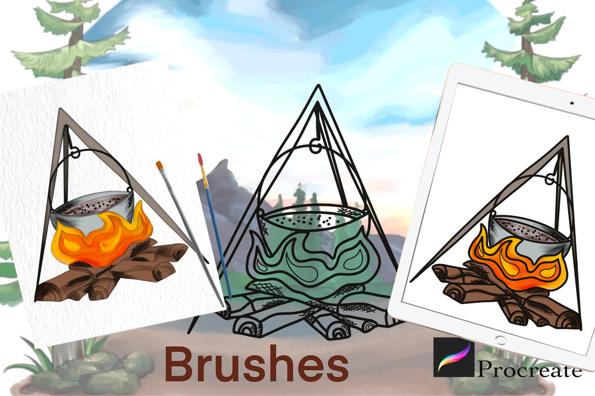 Camping Digital Stamps, a Graphic by Favorites_Art (Photo 3 of 16)