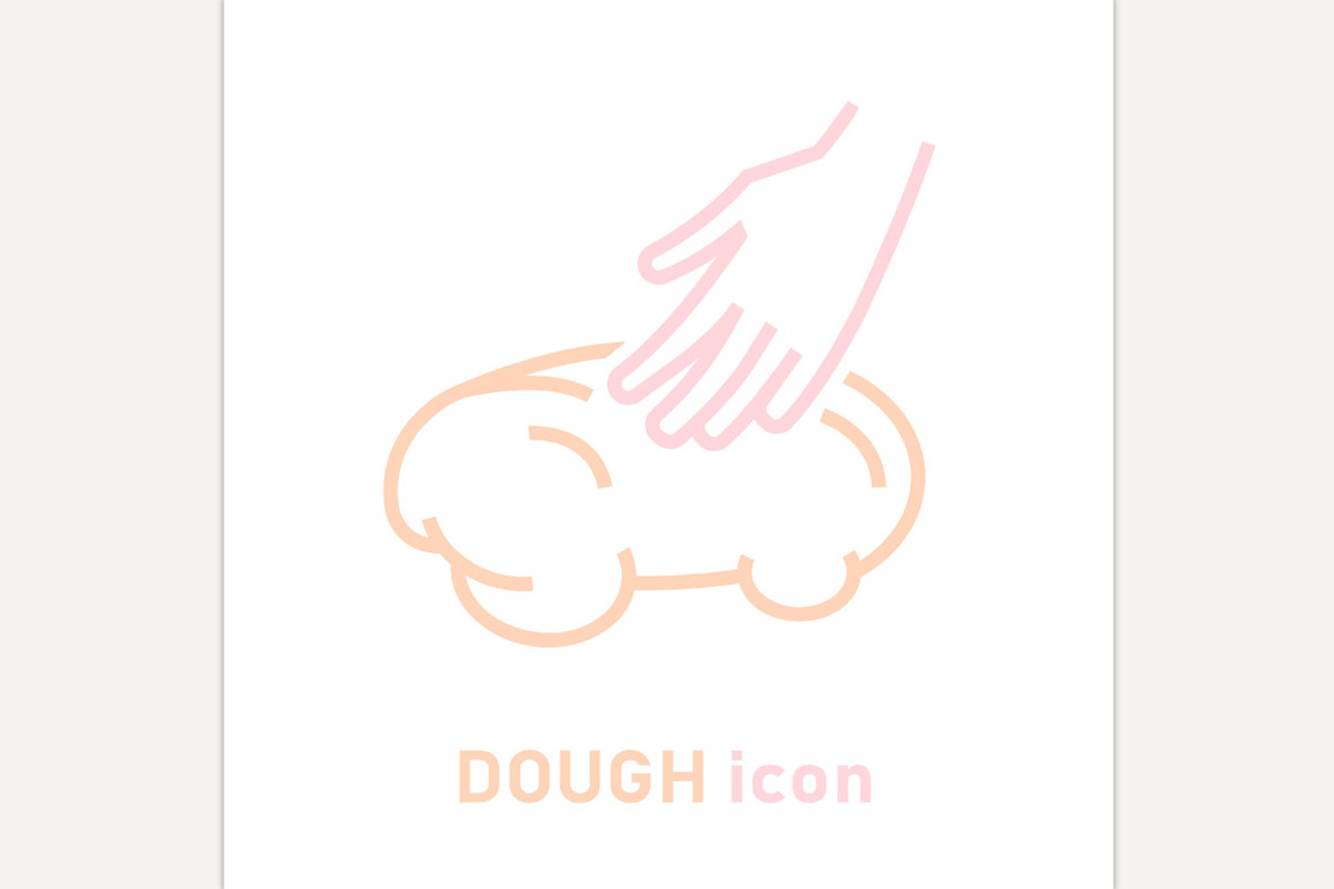 Making yeast dough. Hands mixing, an Outline Icon by Anna's Shop