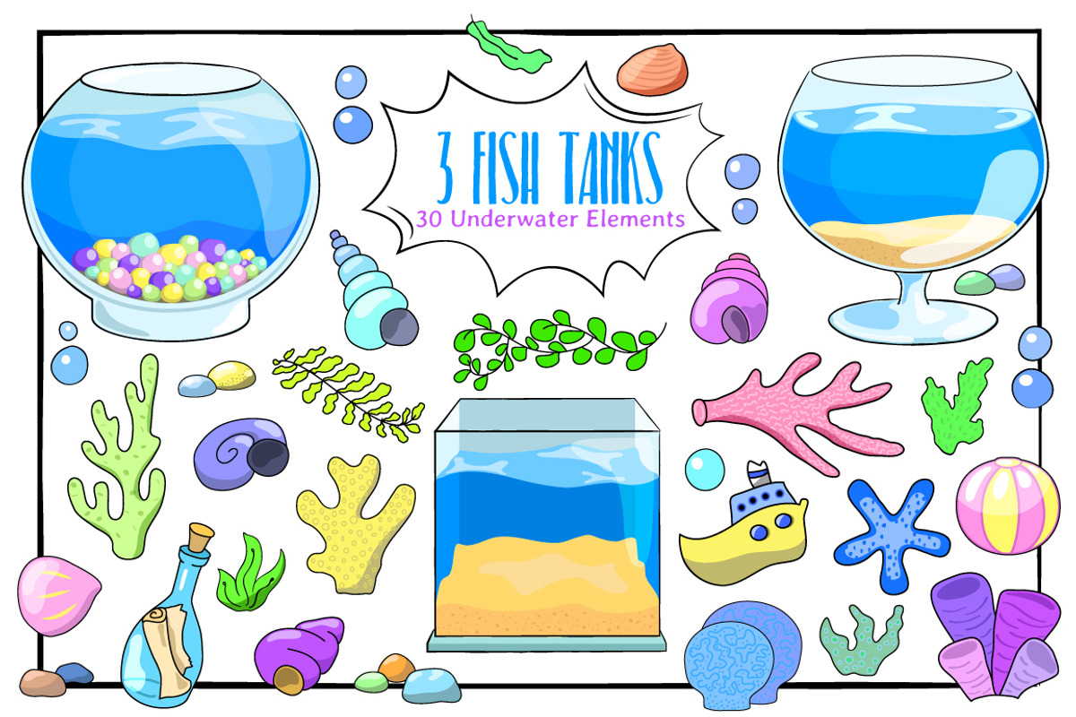 Cute Sea Animals Vector Clipart, an Animal Illustration by RabbitAndPencil (Photo 3 of 4)