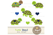 Turtle Boy Digital papers & Clipart, a Pattern Graphic by JennyL Designs (Thumbnail 2 of 6)
