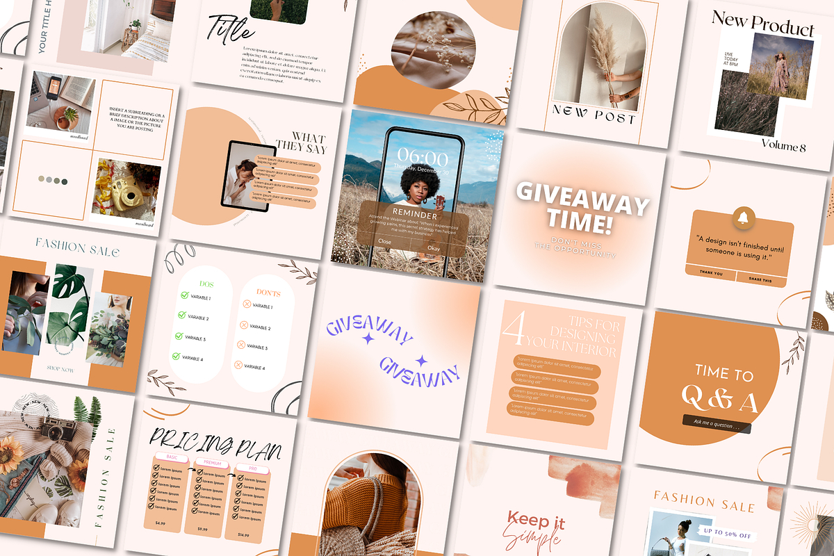 100 Boho Instagram Template Canva, a Social Media Template by Daily Creative (Photo 3 of 8)