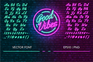 Neon Font Pink And Green