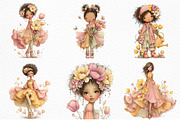 Yellow Tulip Spring Girls Clipart, an Illustration by Craft Nest (Thumbnail 5 of 6)