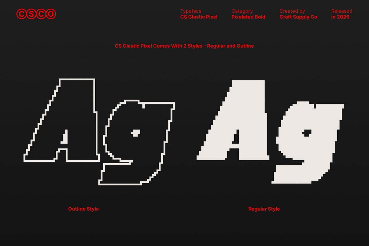 CS Glastic Pixel, a Sans Serif Font by Craft Supply Co. (Photo 4 of 8)