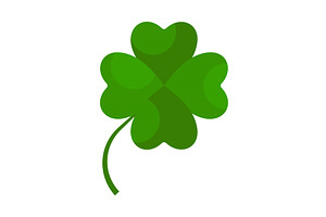 Flat shamrock icon. Clover leaf., an Illustration by Quarta