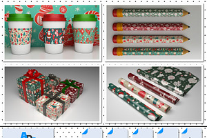 Seamless Vintage Christmas Patterns