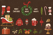 Crayon Christmas Clipart Set | png, a Seasonal Illustration by Marine art (Thumbnail 2 of 4)