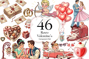 Retro Valentine PNG Clipart Groovy, an Object Illustration by KennedyStudio