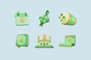 Ramadan and Eid Mubarak 3D Icon Pack, an Object 3D Model by Lumina_ui_ux202 (Thumbnail 3 of 4)
