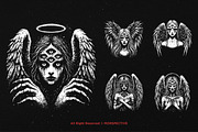 10 Bundle Dark Art Angel Eyes Women, an Illustration by Morspective (Thumbnail 3 of 7)