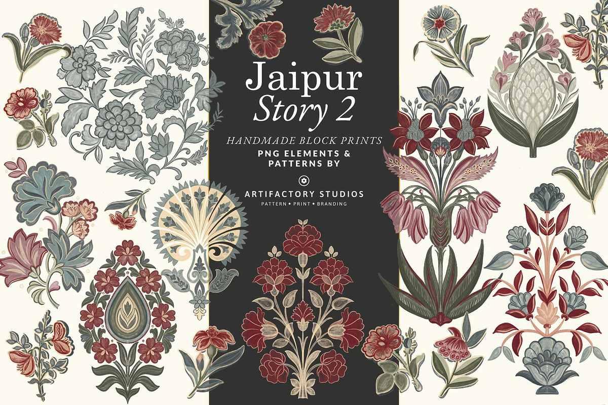 Jaipur Block Print Patterns, a Decorative Illustration by Artifactory Studios (Photo 1 of 6)