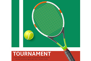 Realistic tennis tournament design, an Object Illustration by Vectorbuum