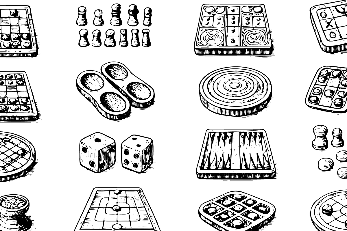Vintage Board Games Collection, an Object Graphic by RT Studio (Photo 4 of 4)