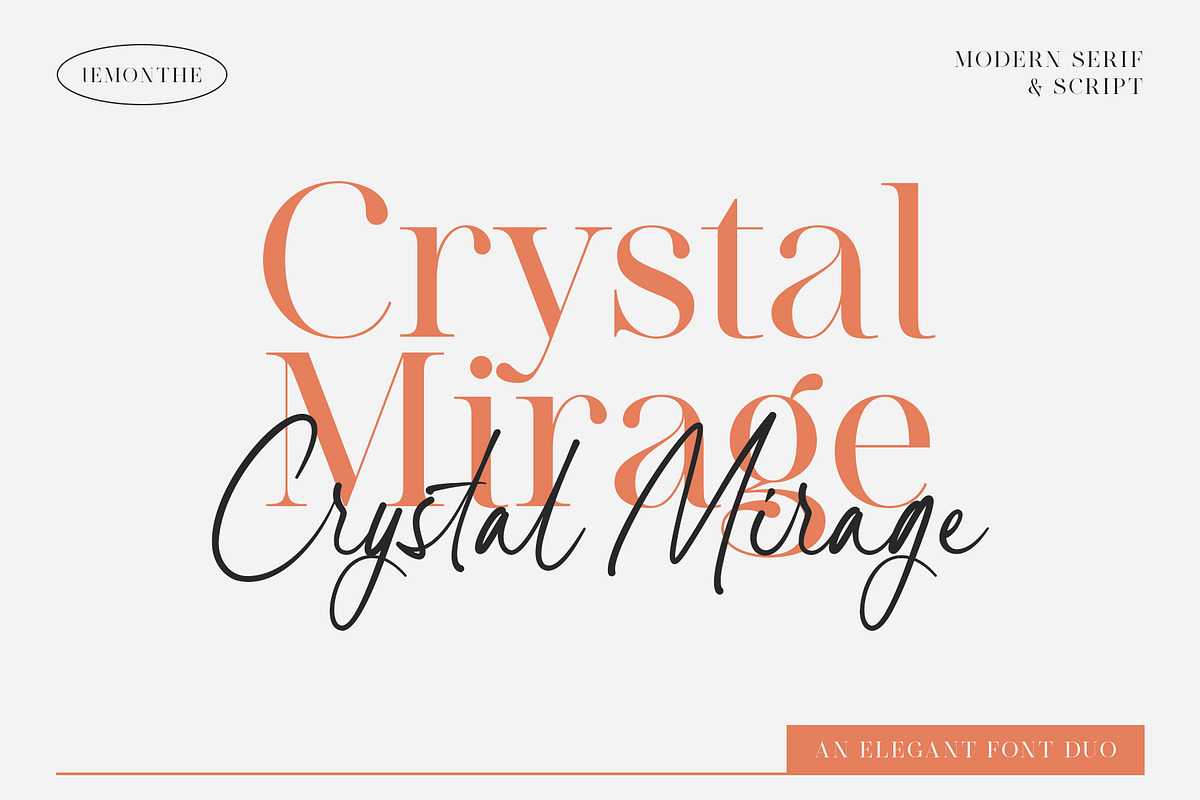 Crystal Mirage | Font Duo, a Script Font by Lemonthe (Photo 1 of 8)