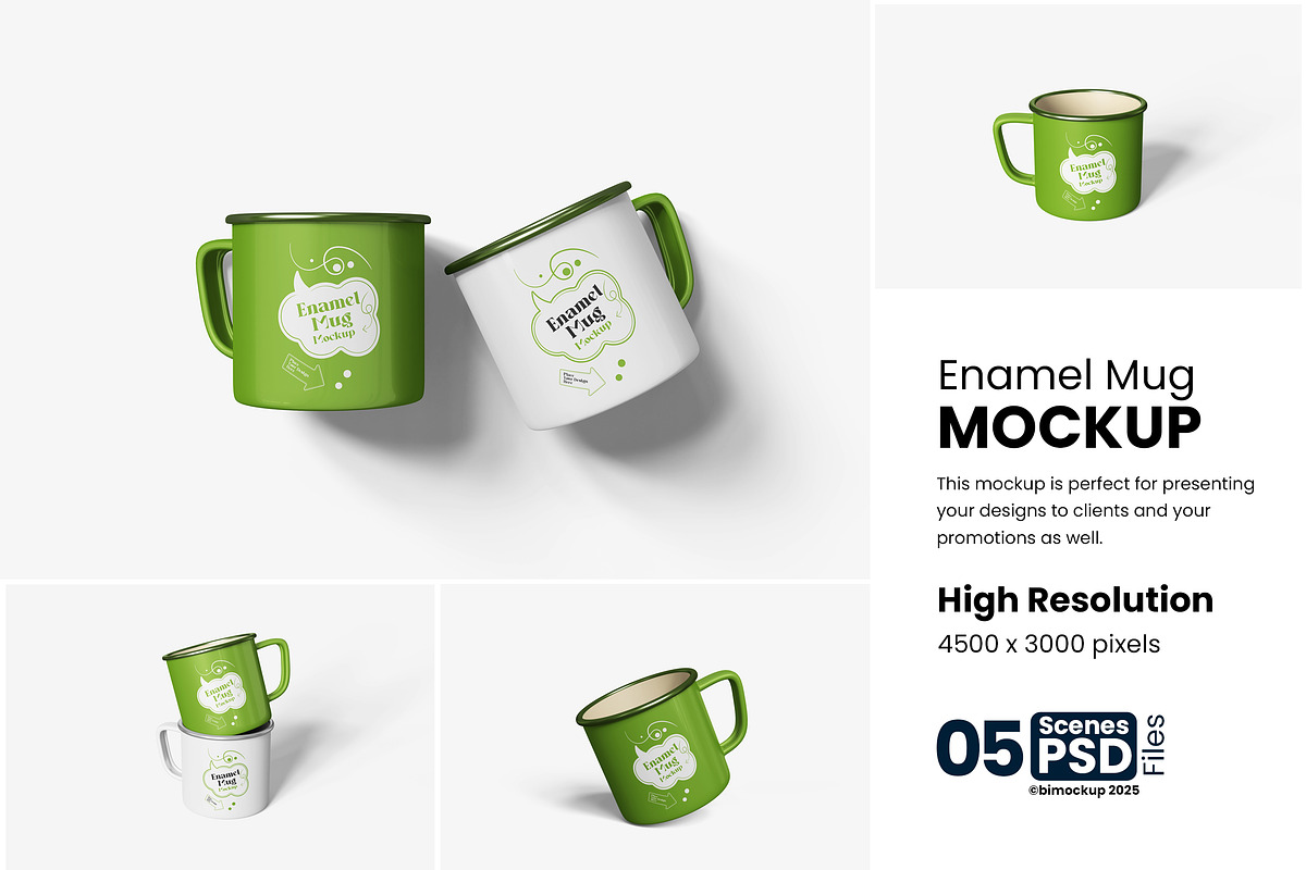 Enamel Mug Mockup, a Cups & Container Mockup by bimockup (Photo 1 of 6)