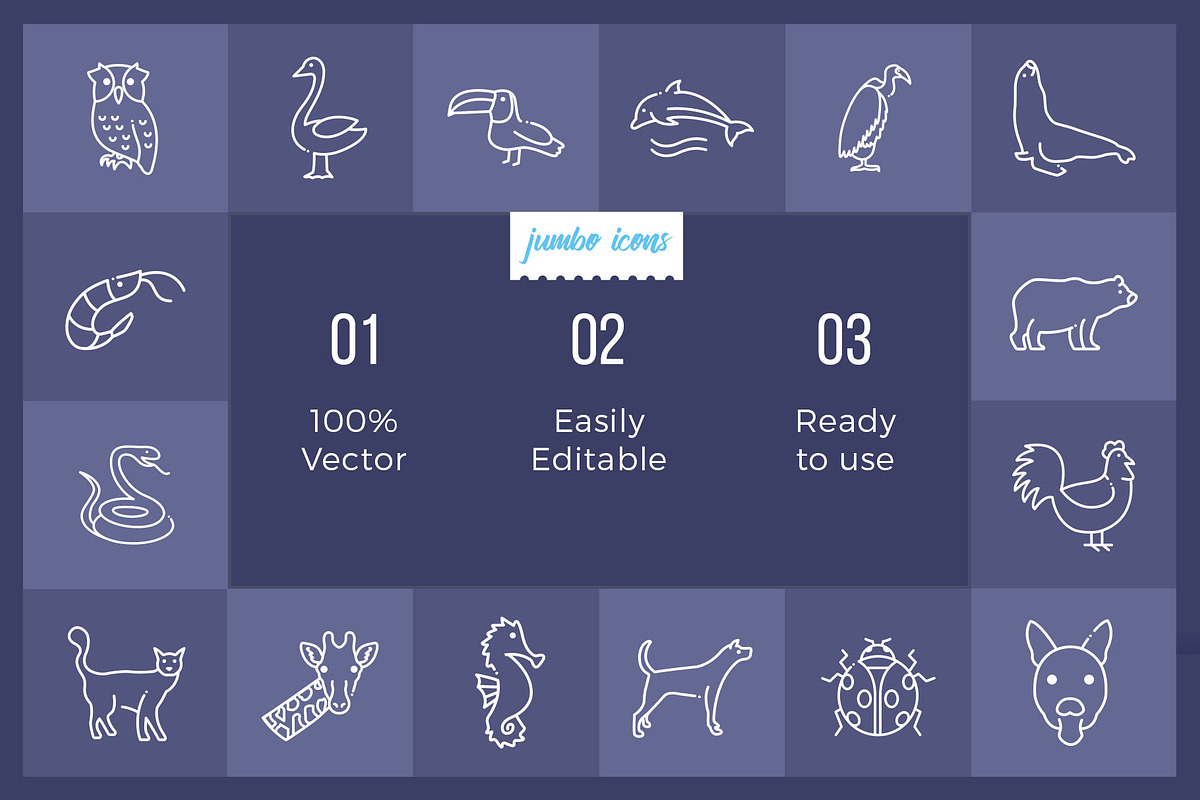 Animal-Birds Line Vector Icons V2, an Outline Icon by Jumbo Icons (Photo 2 of 5)