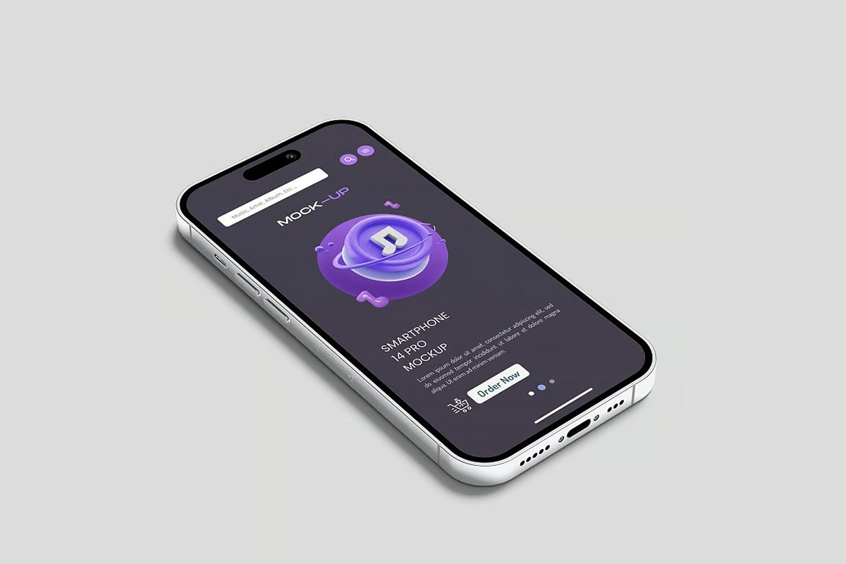 Smartphone 14 Pro Mockup, an iPhone Mockup by Se٧enStudio (Photo 7 of 7)