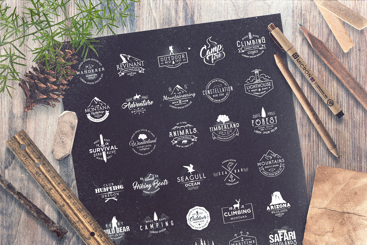 101 Outdoor Logos Bundle, a Graphic by Red Monkey (Photo 2 of 9)