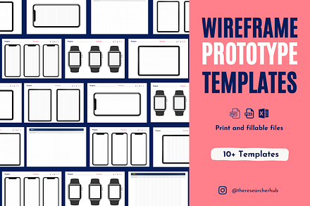 UI Prototype Wireframe Sketch Bundle, a Wireframe Template by The Researcher Hub