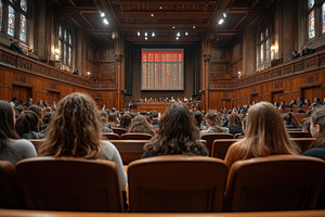 Audience members attending a legisla, a Photo by Tanuart