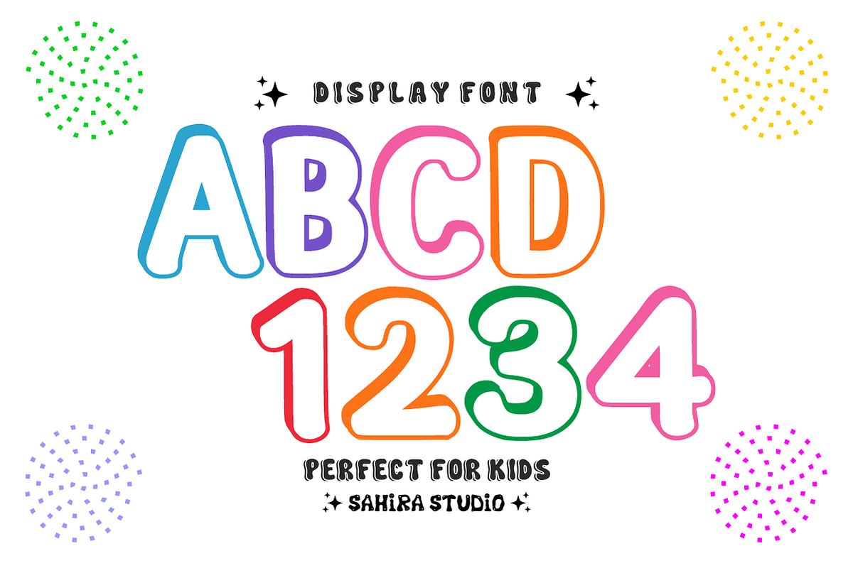 Outline Shadow - Playful Kids Font, a Sans Serif Font by Sahira Studio (Photo 4 of 4)