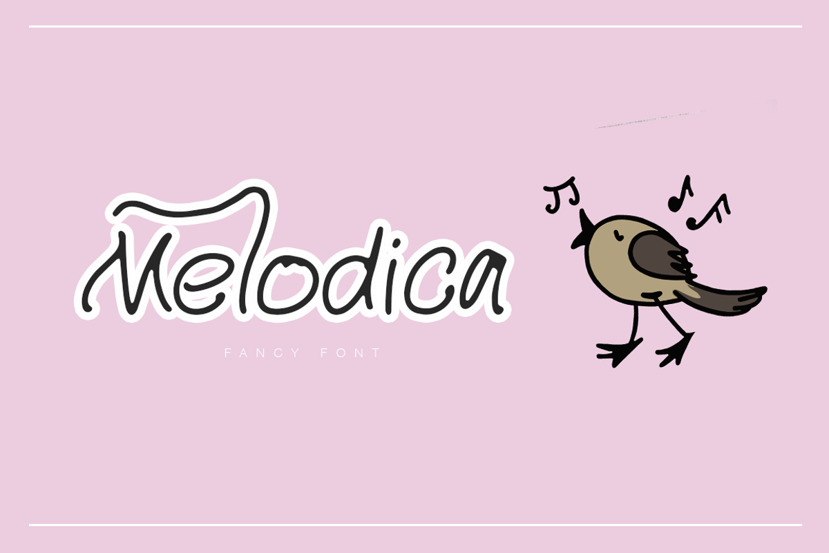 Melodica cute font, a Script Font by Alexander Tiunov (Photo 1 of 5)