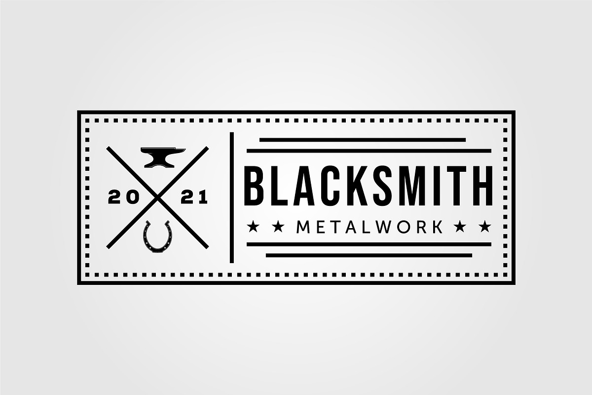 blacksmith, anvil and horseshoe logo, an Object Graphic by Rizkaarishandy_shop