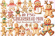 Christmas Gingerbread Man Clipart Bu, an Illustration by Sublimation Artist (Thumbnail 1 of 6)