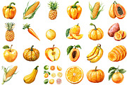 Yellow and Orange Fruit and Vegetabl, an Illustration by designcity5 (Thumbnail 2 of 5)