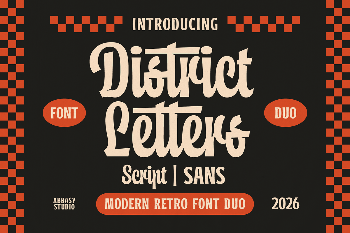 District Letters Font Duo, a Script Font by Abbasy Studio (Photo 1 of 12)