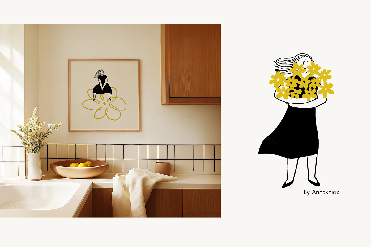 Mother Earth vector shapes and lines, a Decorative Illustration by Annakniaz (Photo 9 of 15)