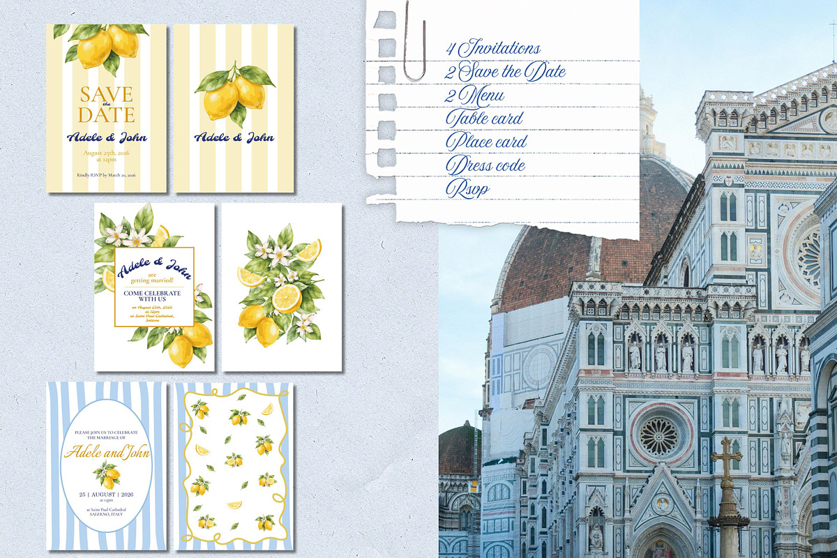 Amalfi Wedding Collection, an Invitation Template by ChristinaDesigns (Photo 4 of 7)
