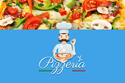 Pizzeria - Mustachioed Italian Logo, a Branding & Logo Template by Manudesign (Thumbnail 1 of 2)