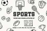 Hand Drawn Sports Clipart, a Sport Illustration by Launchpad Design (Thumbnail 2 of 2)