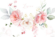 Pink Watercolor roses, a Decorative Illustration by Lisima (Thumbnail 6 of 9)