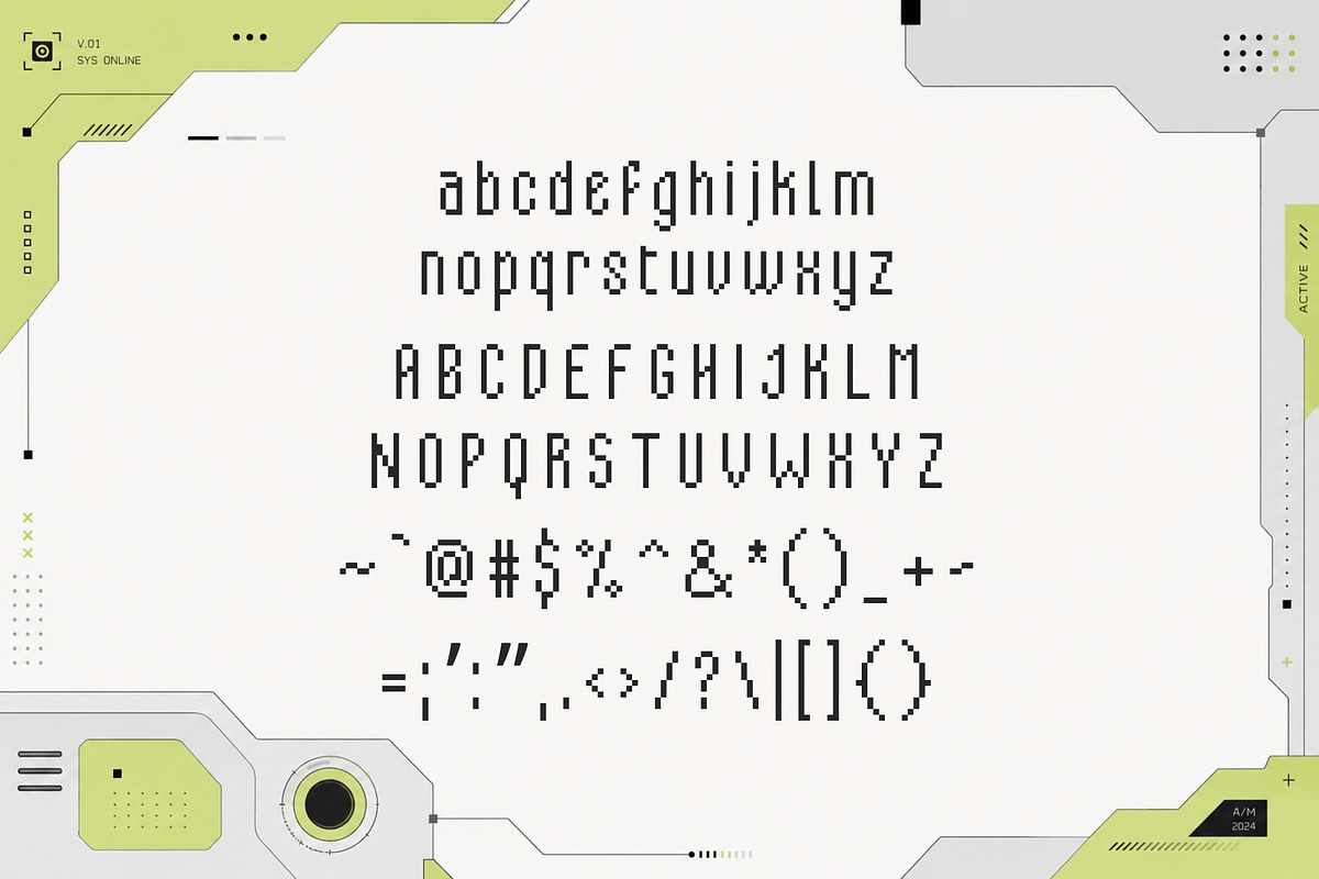 Stackline - Condensed Pixel Font, a Sans Serif Font by HipFonts (Photo 3 of 7)