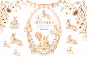 Cute Bunny Bundle Gingham Clipart, an Animal Illustration by Sunflower Day Love (Thumbnail 4 of 4)