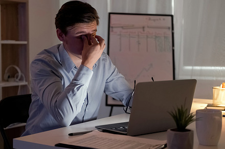 Many work tired man online connection office, a Person Photo by Photo Drive Studio