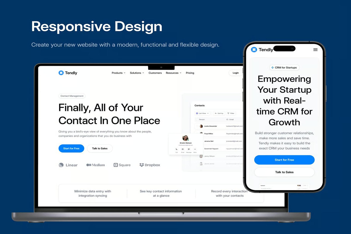 Tendly CRM - Website Template UI Kit, an UI Kit Template by Lumina_ui_ux202 (Photo 4 of 8)