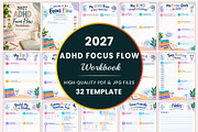 2027 ADHD Focus Flow Workbook, a Stationery Template by Shumaya (Thumbnail 1 of 4)