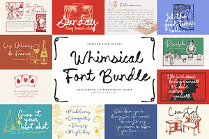 Whimsical Font Bundle - 10 Fonts, a Script Font by Timurtype